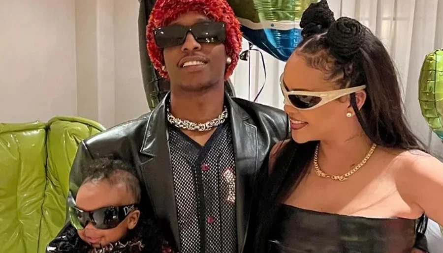 Rihanna, ASAP Rocky leave RZA’s party with decorations in hand
